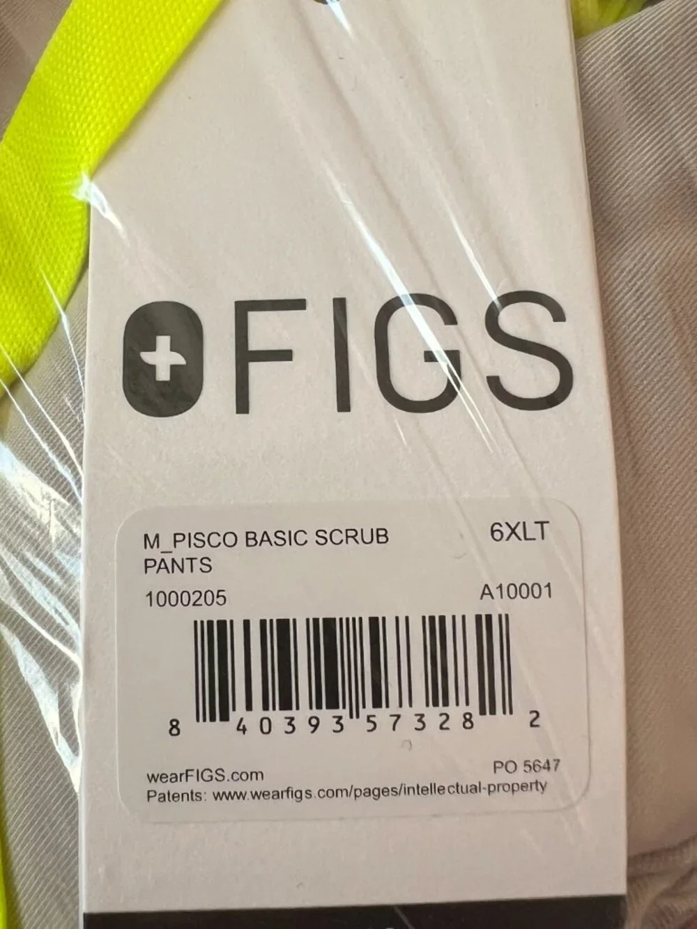 Figs Scrub pants Pisco Basic mens 6XL T khaki beige drawstring tall long inseam